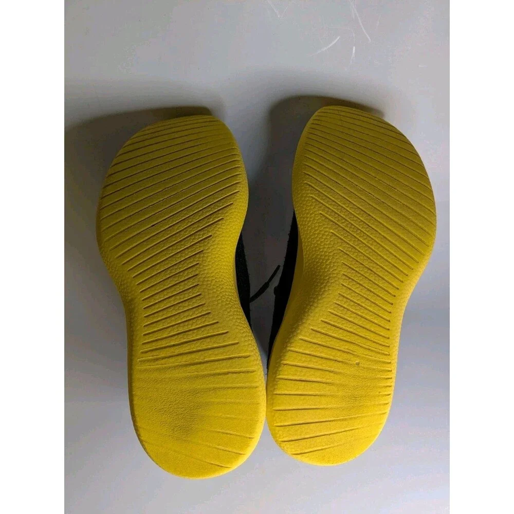 Allbirds Tree Runners Mens Sz 9 Black Yellow Lightweight Comfort Sneakers Tencel